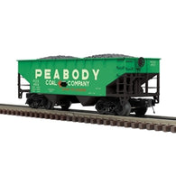 3001396 - O PREMIER 2 BAY OFFSET HOPPER PEABODY COAL 4512, 4525 (GREEN/YELLOW/RED/WHITE) - 3RL