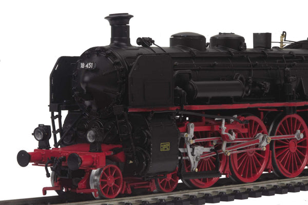 80-3217-1 - Class 18.4 Steam Locomotive w/Proto-Sound 3.0 - Deutsche Bundesbahn (Era III, Black w/ Red Wheels) Cab # 18 451