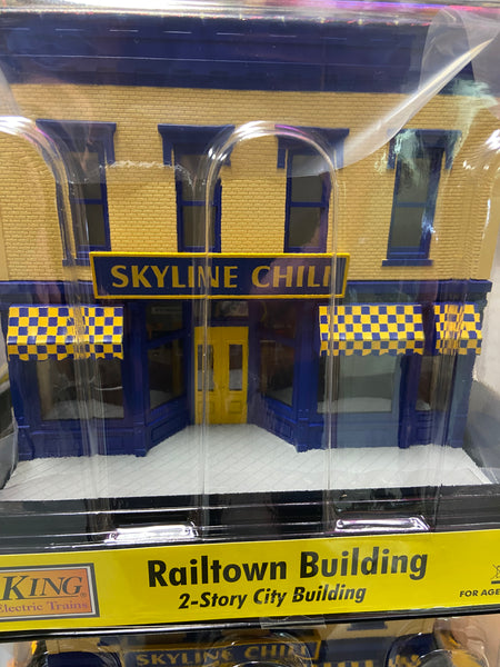 30-90696 - Skyline Chili 2-Story Building with LED Lights - Internet Special