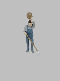 A1215 - Farmer with Hoe Wiping Brow